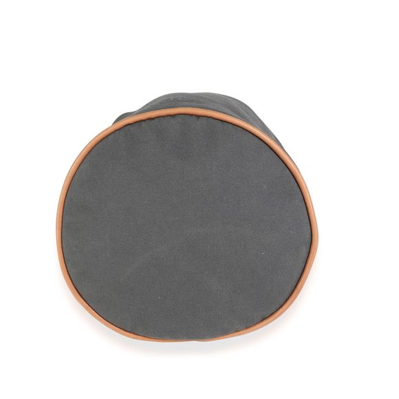 Hermès Gray Canvas Polochon Mimile Drawstring Bucket Bag Backpack PHW - Picture 2 of 7